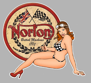 Sticker PINUP NORTON : Couleur Course