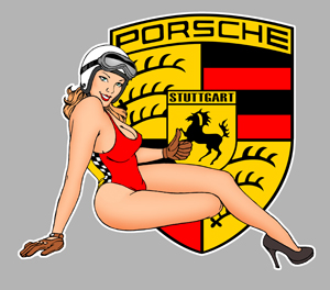 Sticker PINUP PORSCHE PA246 : Couleur Course