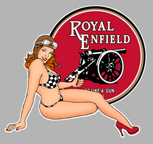 Sticker PINUP ROYAL ENFIELD : Couleur Course