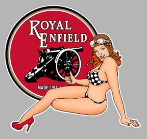 Sticker PINUP ROYAL ENFIELD : Couleur Course