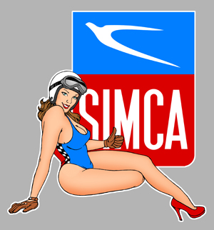 Sticker PINUP SIMCA PA264 : Couleur Course