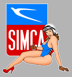 Sticker PINUP SIMCA PA265 : Couleur Course