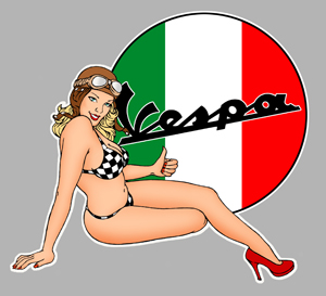 Sticker PINUP VESPA PA282 : Couleur Course