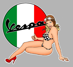 Sticker PINUP VESPA PA283 : Couleur Course