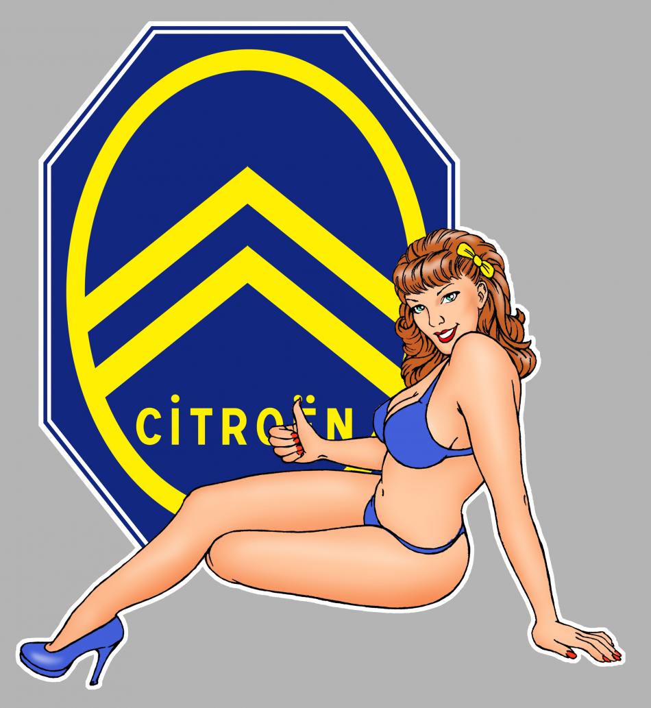 Sticker PINUP CITROEN PA333 : Couleur Course