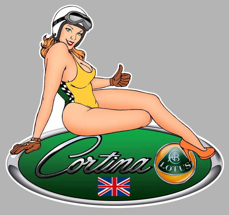 Sticker PINUP FORD CORTINA PA352 : Couleur Course