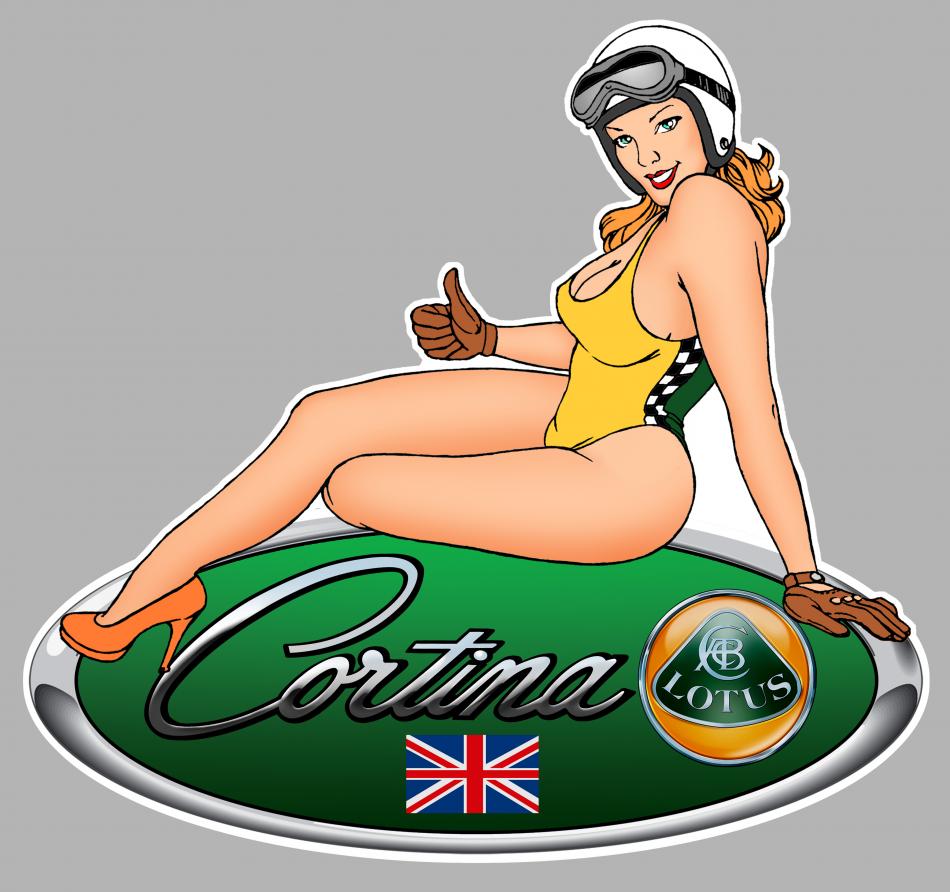 Sticker PINUP FORD CORTINA PA353 : Couleur Course