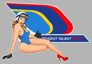 Sticker PINUP PEUGEOT TALBOT SPORT : Couleur Course