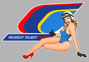 Sticker PINUP PEUGEOT TALBOT SPORT : Couleur Course