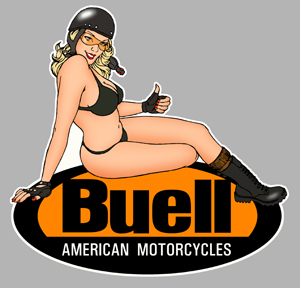 Sticker PINUP BUELL HARLEY DAVIDSON : Couleur Course