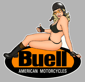 Sticker PINUP BUELL HARLEY DAVIDSON : Couleur Course