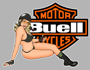 Sticker PINUP BUELL HARLEY DAVIDSON : Couleur Course