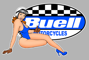 Sticker PINUP BUELL HARLEY DAVIDSON : Couleur Course