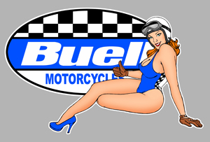 Sticker PINUP BUELL HARLEY DAVIDSON : Couleur Course