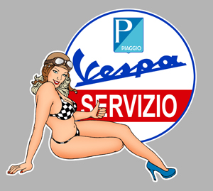 Sticker PINUP VESPA PA396 : Couleur Course