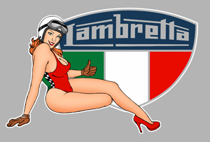 Sticker PINUP LAMBRETTA PB411 : Couleur Course