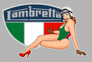 Sticker PINUP LAMBRETTA PB412 : Couleur Course