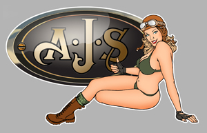 Sticker PINUP AJS : Couleur Course