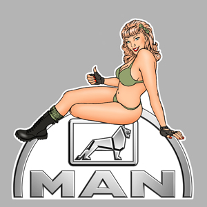 Sticker PINUP MAN PB420 : Couleur Course