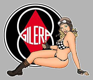 Sticker PINUP GILERA PB460 : Couleur Course