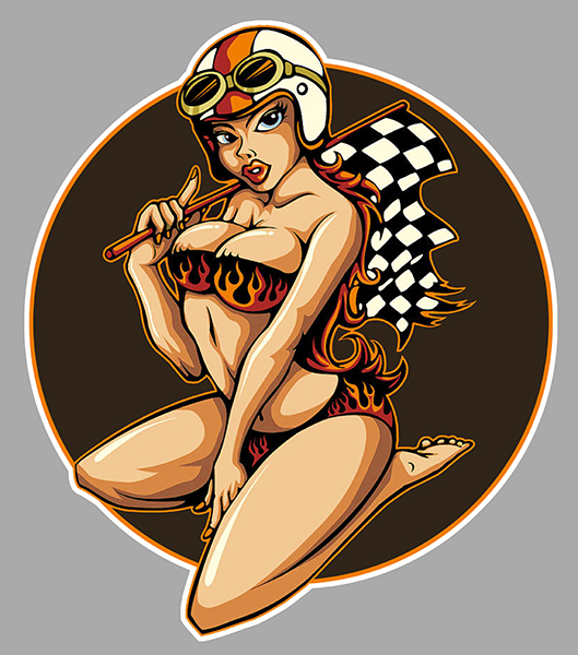 Sticker PINUP RACING : Couleur Course