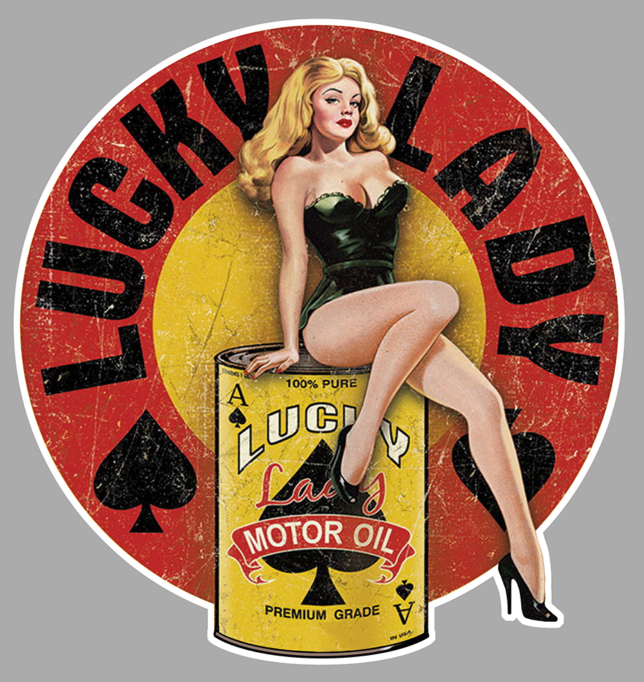 Sticker PINUP LUCKY LADY PC005 : Couleur Course