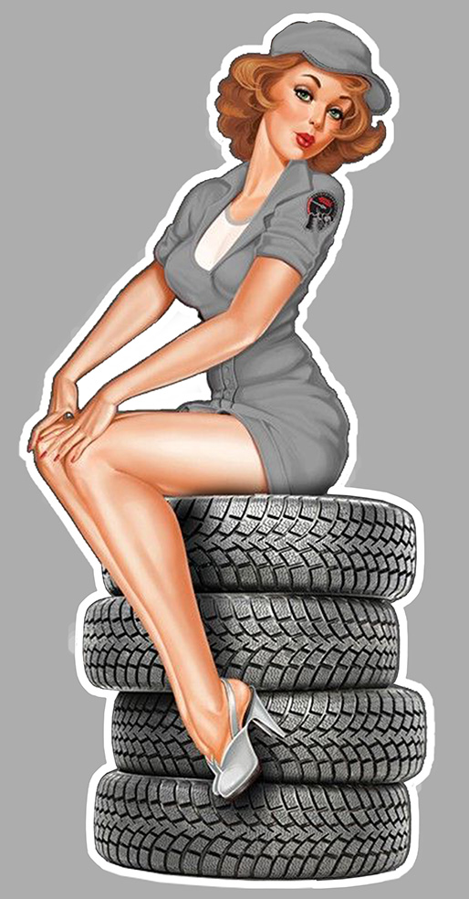 Sticker PINUP GARAGE PC026 : Couleur Course