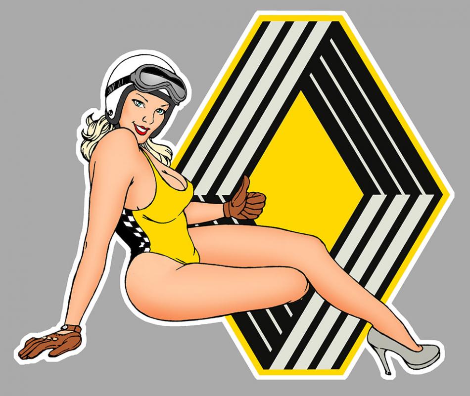 Sticker PINUP RENAULT PC047 : Couleur Course