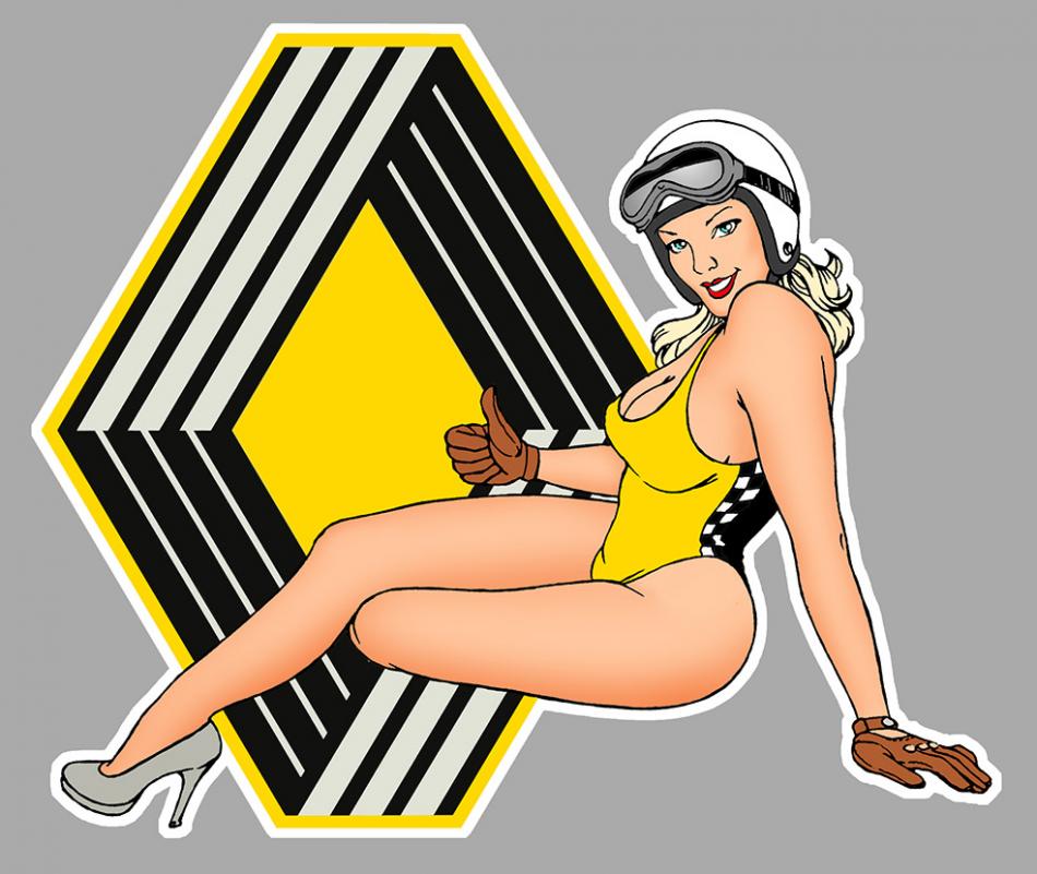 Sticker PINUP RENAULT PC048 : Couleur Course