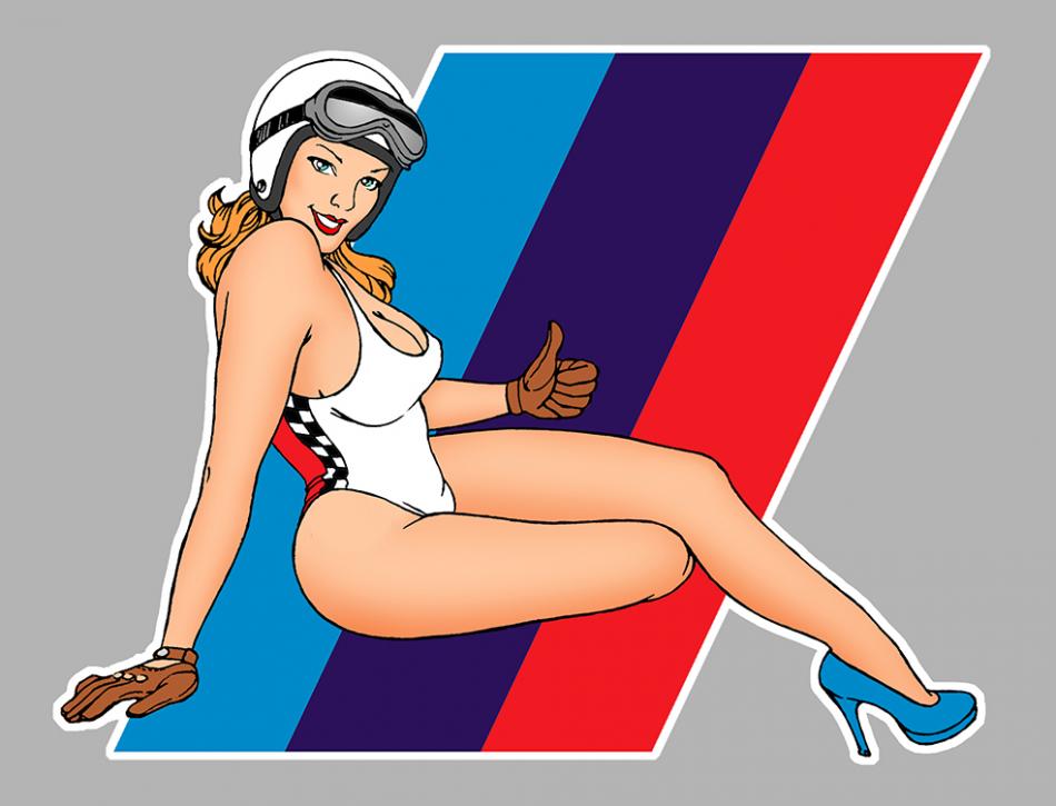 Sticker PINUP BMW PC051 : Couleur Course