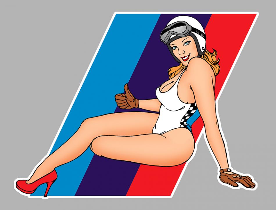 Sticker PINUP BMW PC052 : Couleur Course