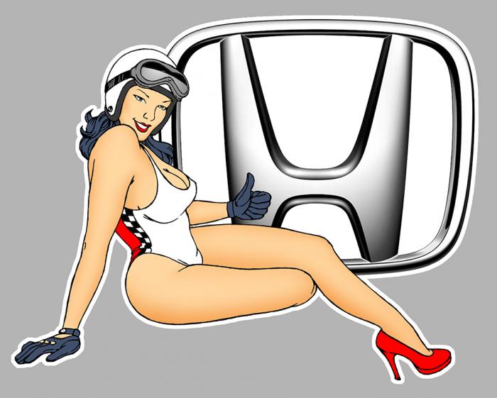 Sticker  PINUP HONDA : Couleur Course