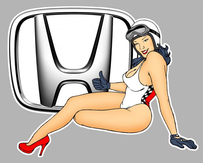 Sticker  PINUP HONDA : Couleur Course