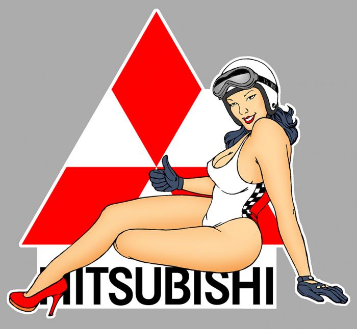 Sticker  PINUP MITSUBISHI : Couleur Course