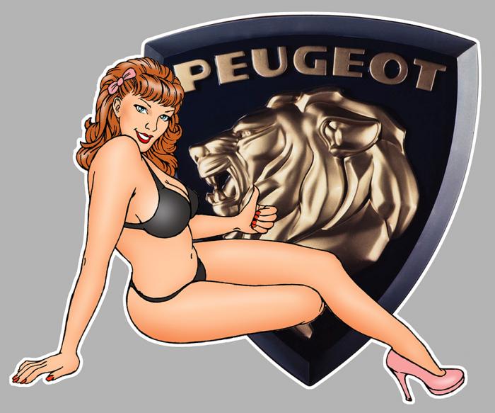 Sticker  PINUP PEUGEOT : Couleur Course