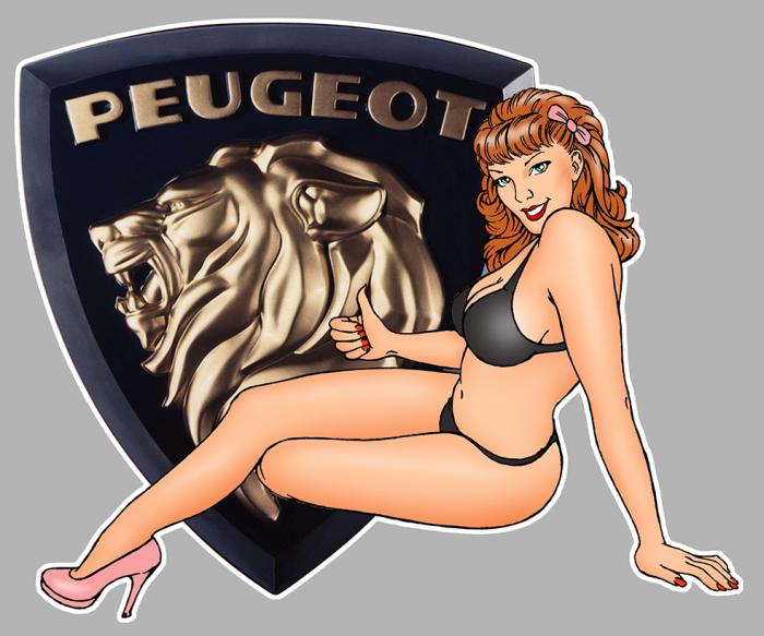 Sticker  PINUP PEUGEOT : Couleur Course