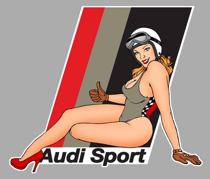 Sticker  PINUP AUDI : Couleur Course