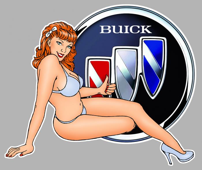 Sticker  PINUP BUICK : Couleur Course