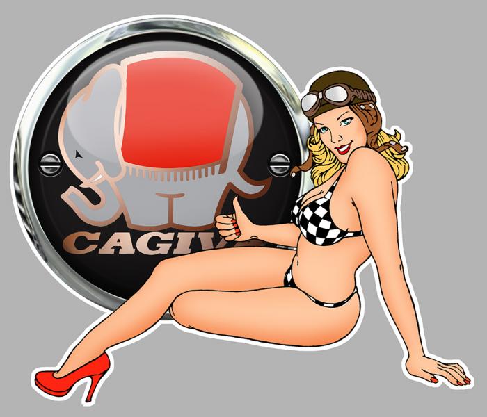 Sticker PINUP CAGIVA : Couleur Course