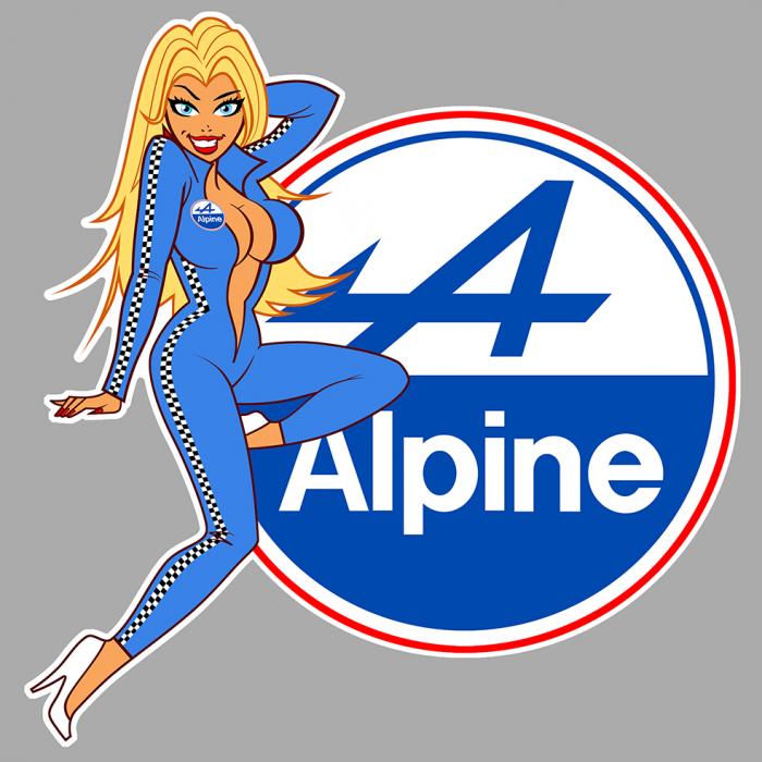 Sticker PINUP ALPINE  : Couleur Course