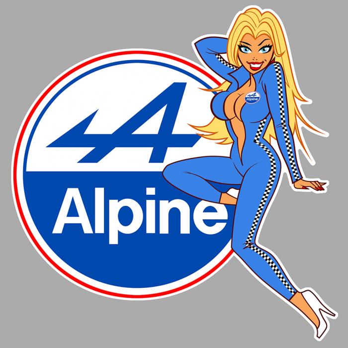 Sticker PINUP ALPINE  : Couleur Course