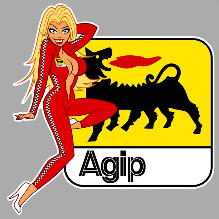 Sticker  PINUP AGIP : Couleur Course