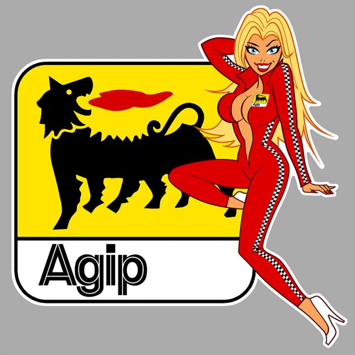 Sticker  PINUP AGIP : Couleur Course