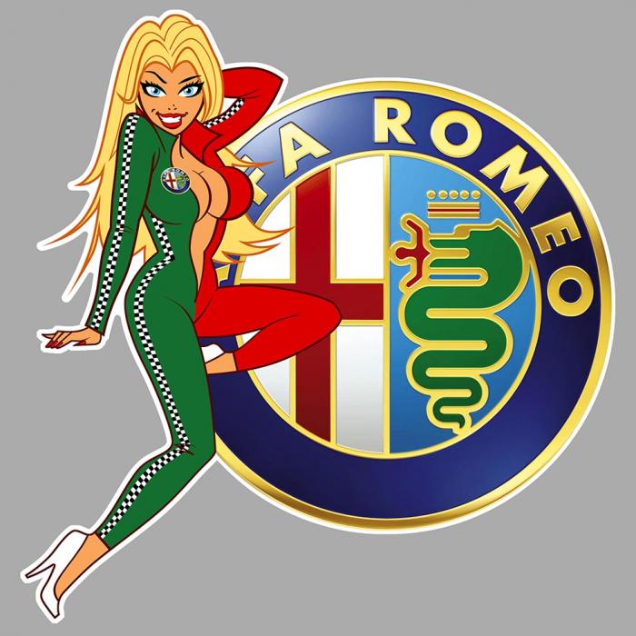 Sticker  PINUP ALFA ROMEO : Couleur Course