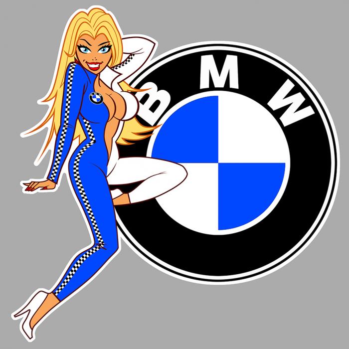 Sticker PINUP BMW : Couleur Course