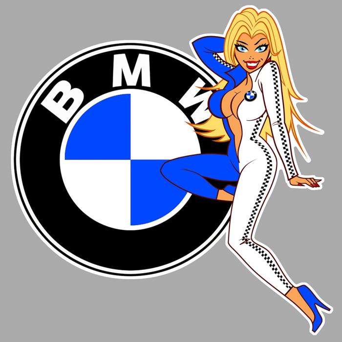 Sticker PINUP BMW : Couleur Course