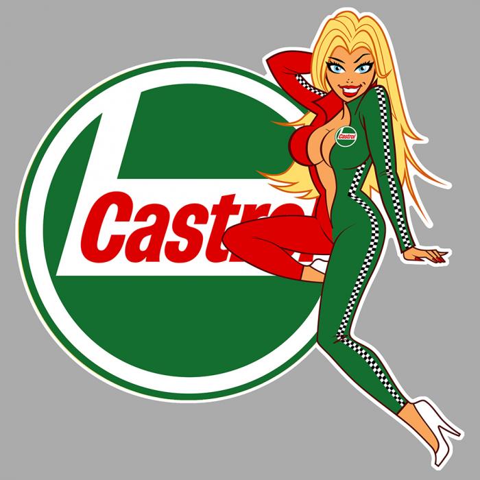 Sticker PINUP CASTROL : Couleur Course