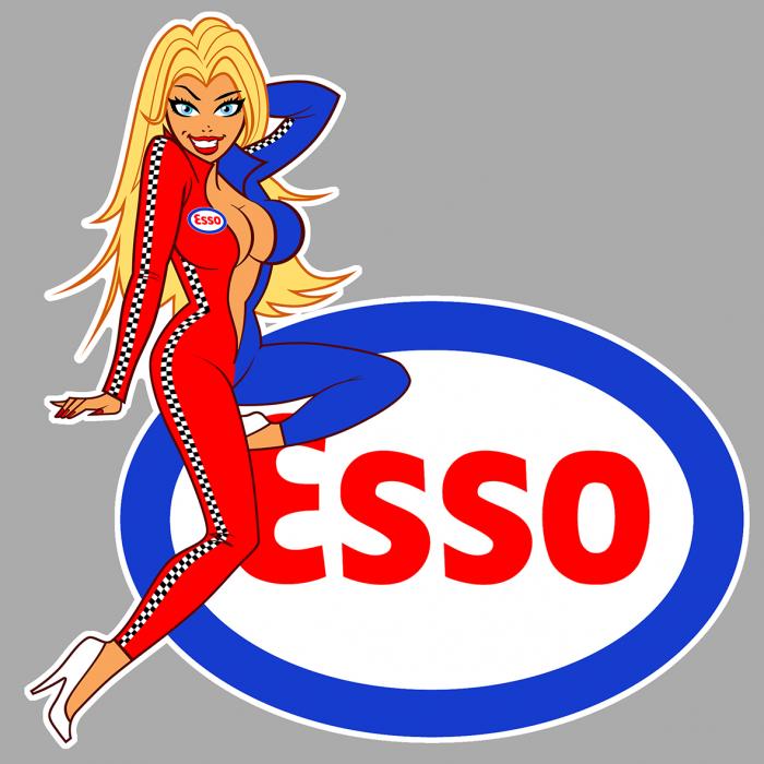 Sticker PINUP ESSO : Couleur Course