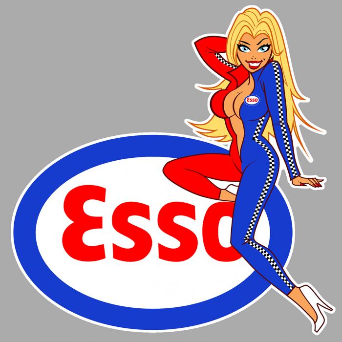 Sticker PINUP ESSO : Couleur Course