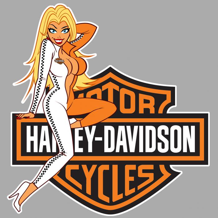 Sticker HARLEY DAVIDSON PINUP : Couleur Course